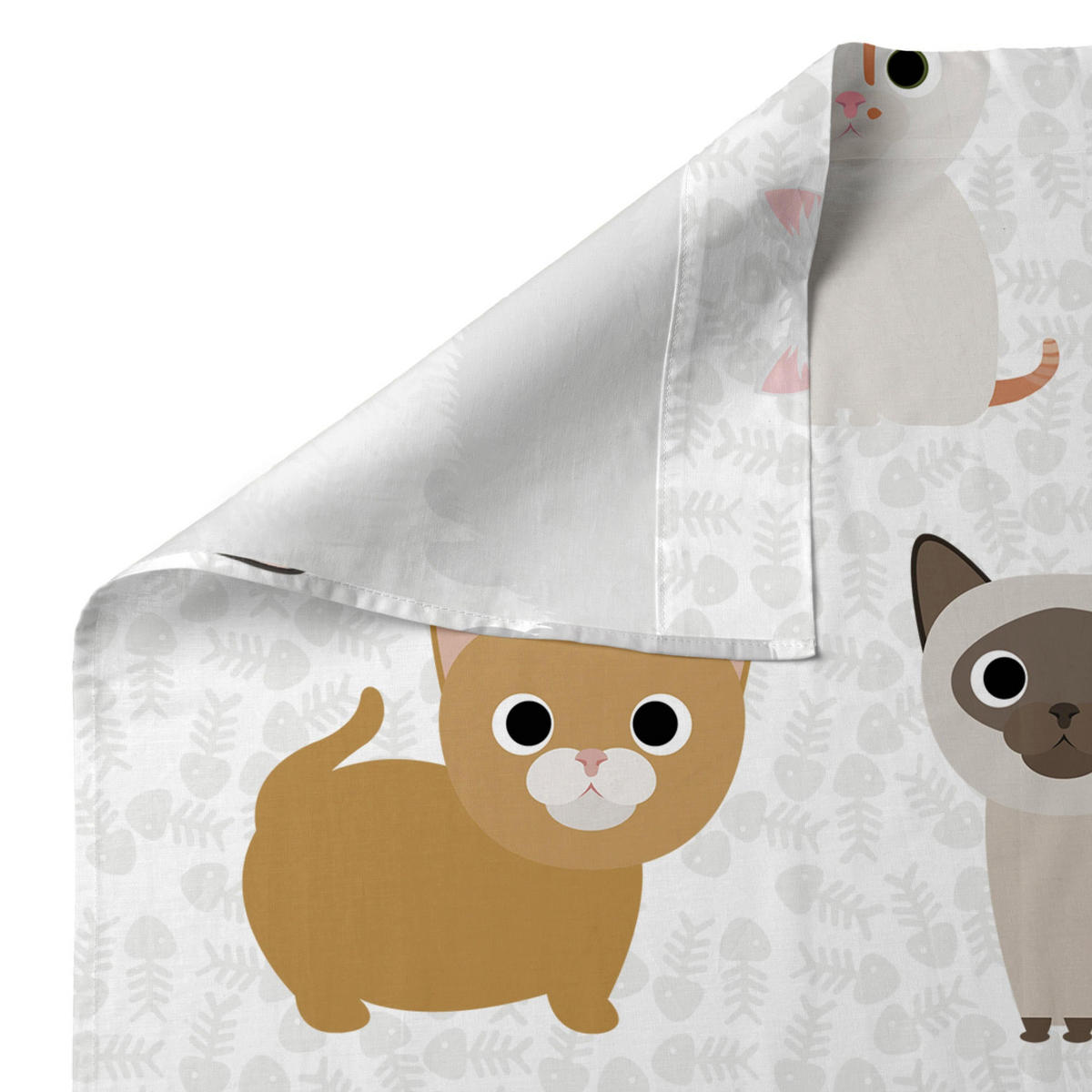 BETTWÄSCHE 2er-Set teiliges cats 180x270 cm mehrfarbig - Multicolor, Textil (180/270cm) - Happy Friday