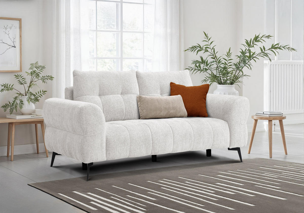 SOFA SALVINI 2,5-Sitzer, ecru - Ecru, Holz/Textil (206/88/99cm) - Courtois Laville