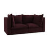 2-SITZER SOFA Strukturstoff Rot - Rotbraun/Schwarz, Holzwerkstoff/Kunststoff (180/77/90cm) - LaMiaSofa