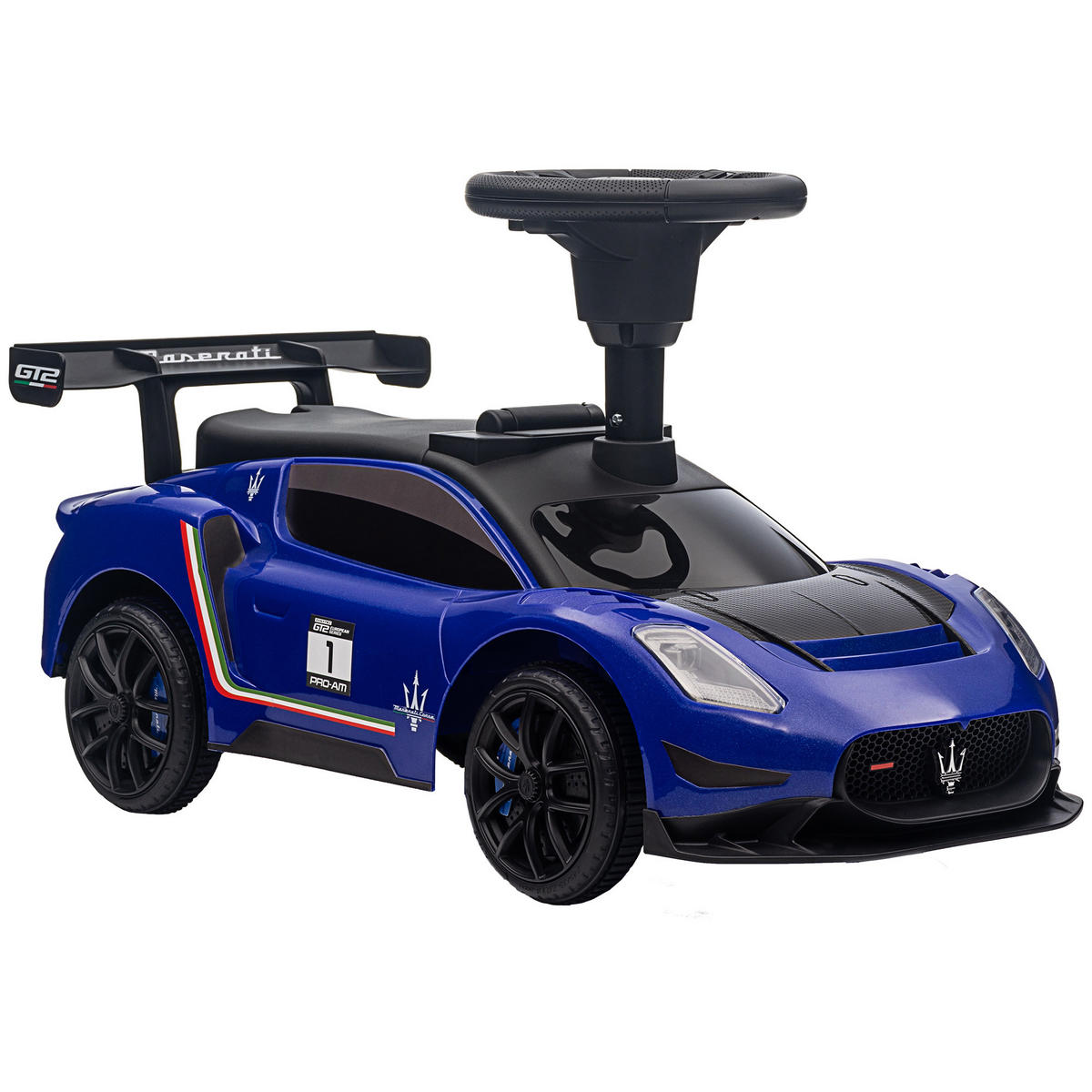 RUTSCHAUTO, Lizenzfahrzeug, interaktive Hupen- und Musikknöpfe, Kunststoff und Stahl, Blau - Blau, Kunststoff/Metall (65/29/37cm) - AIYAPLAY