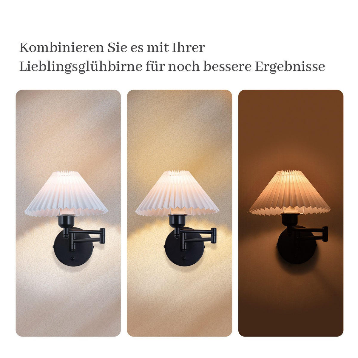 WANDLEUCHTE Nickel 41.5/27/42 cm - Weiß, Metall (27/42/41.5cm) - ZMH