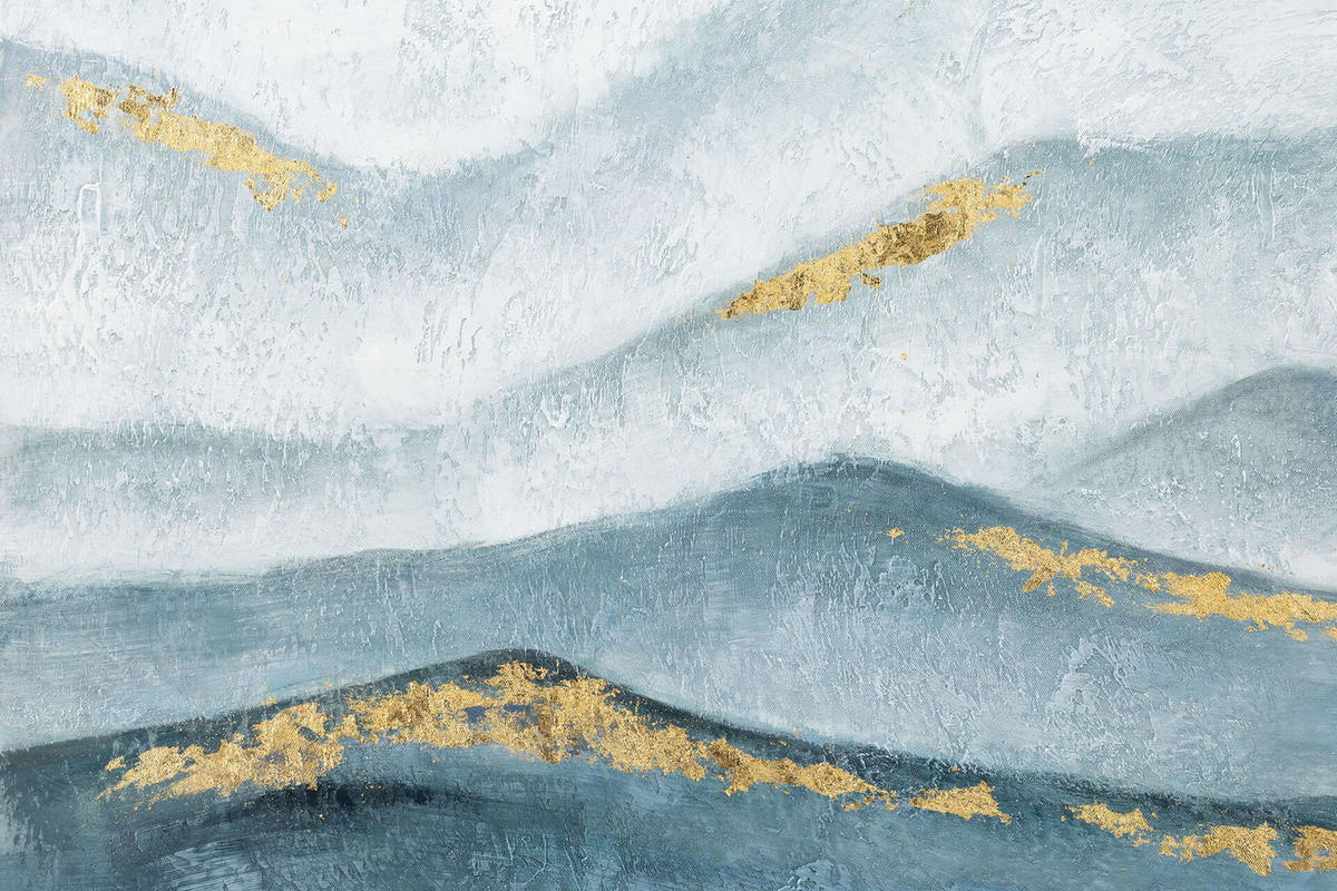 ACRYLBILD HANDGEMALT 75/100 cm - Petrol, Holz/Textil (75/100cm) - KUNSTLOFT