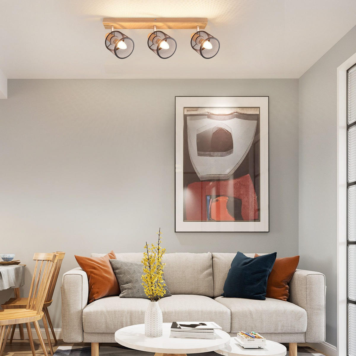 STRAHLER Gisela 3-flammig 42/10/14 cm - Schwarz, Metall (42/10/14cm) - Nettlife