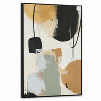 LEINWAND Bilder mit Rahmen - Farbe - Abstrakt - Farben - 60x90 - Currygelb, Textil (60/90cm) - MuchoWow