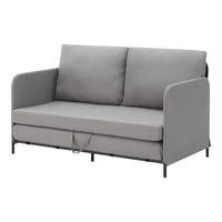 SCHLAFSOFA Soini - Hellgrau, Textil/Metall (125/78/67cm) - [en.casa]