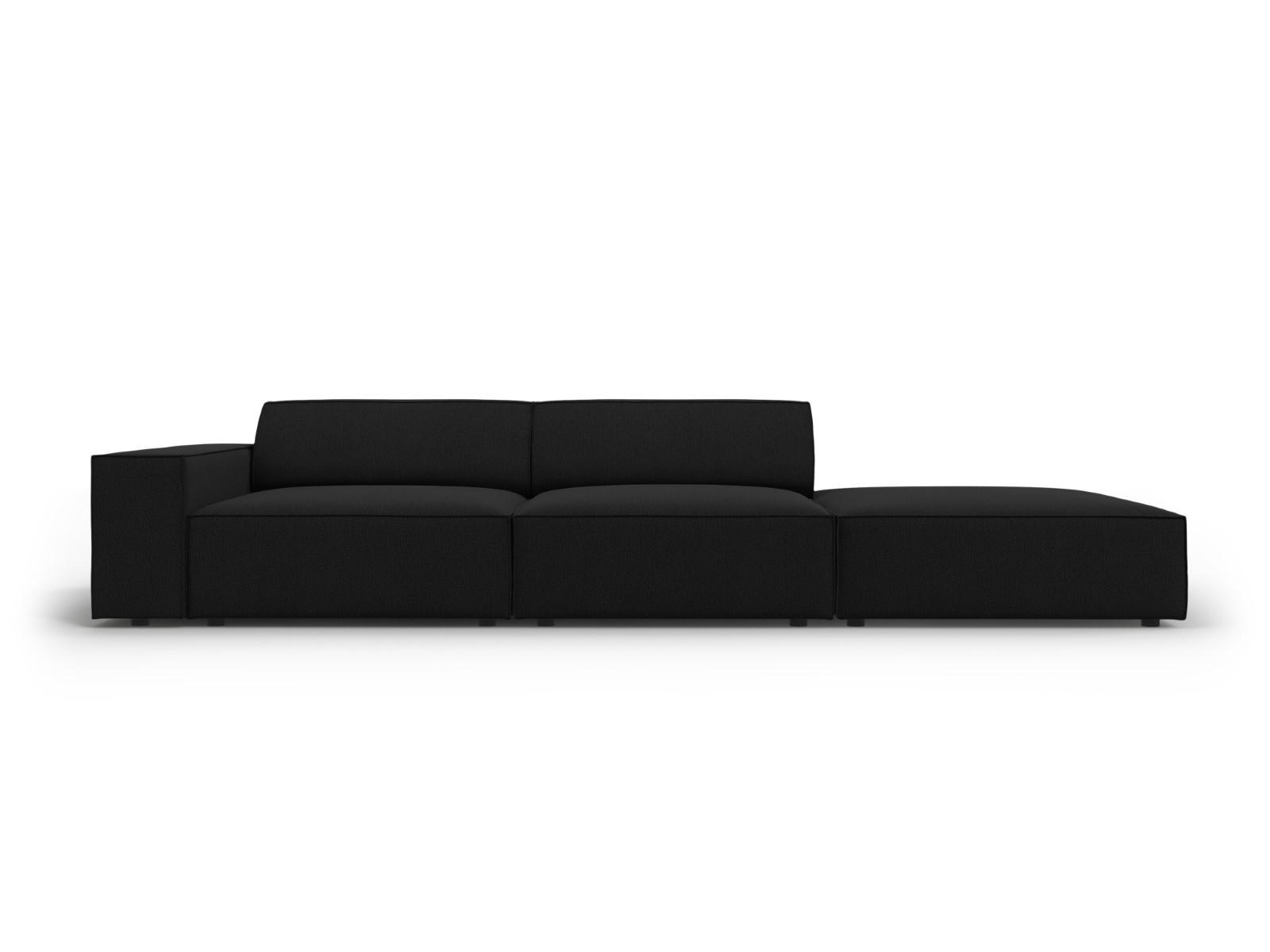SOFA Jodie aus strukturiertem Stoff schwarz 3 Sitzplätze - Schwarz, Textil (102/70/262cm) - Micadoni