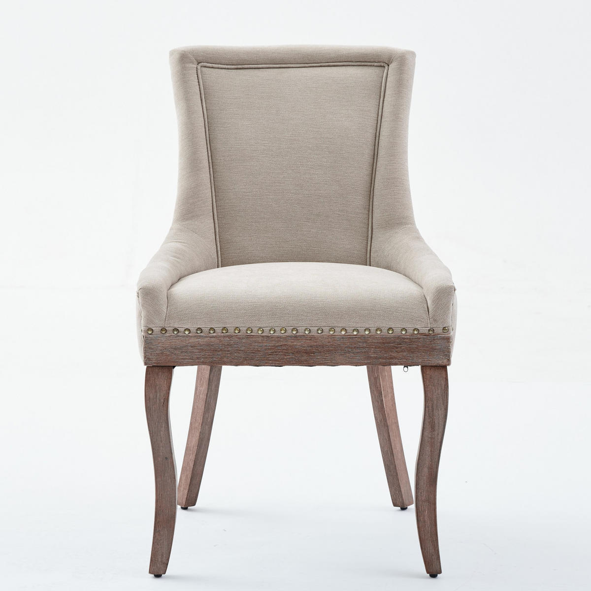ESSZIMMERSTUHL 2er-Set mit Stoffbezug und Holzbeinen, Beige - Beige, Textil (61/92.5/55cm)
