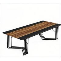 SCHREIBTISCH Schwarz und Rustikales Braun 200/100/75 cm Metallrahmen - Schwarz, Holzwerkstoff (100/200/75cm) - PANGIVO