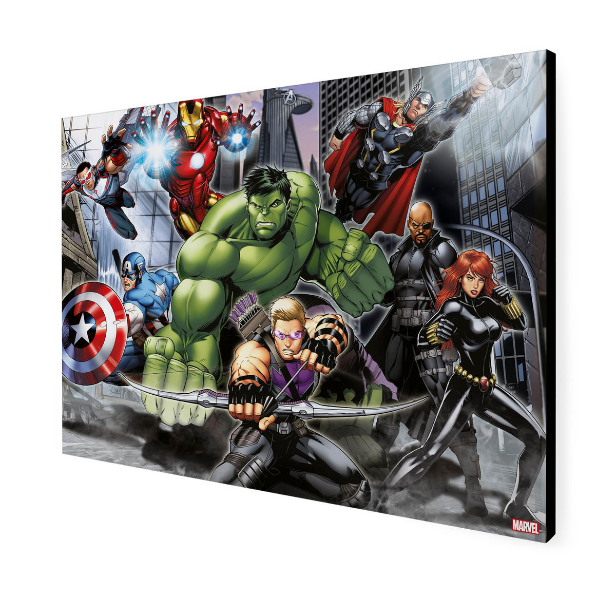 LEINWANDBILD Marvel Avengers Im Kampf - Leinwand 70x50cm - Multicolor, Holzwerkstoff (50/70cm) - Marvel