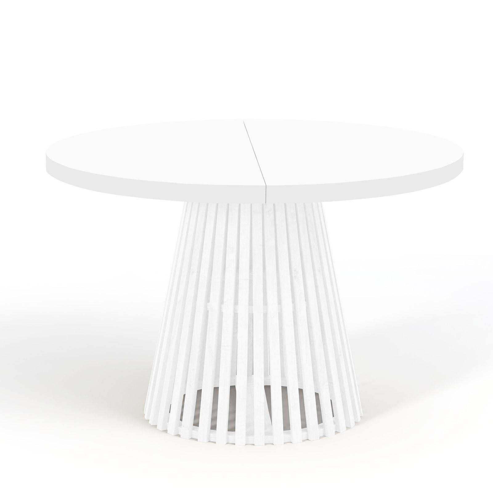 ESSTISCH runder ausziehbarer Tisch für Esszimmer DOVER 100 / 150 cm, Farbe: Weiß - Weiß, Holz (150/100/77cm) - Dekori_Interiors