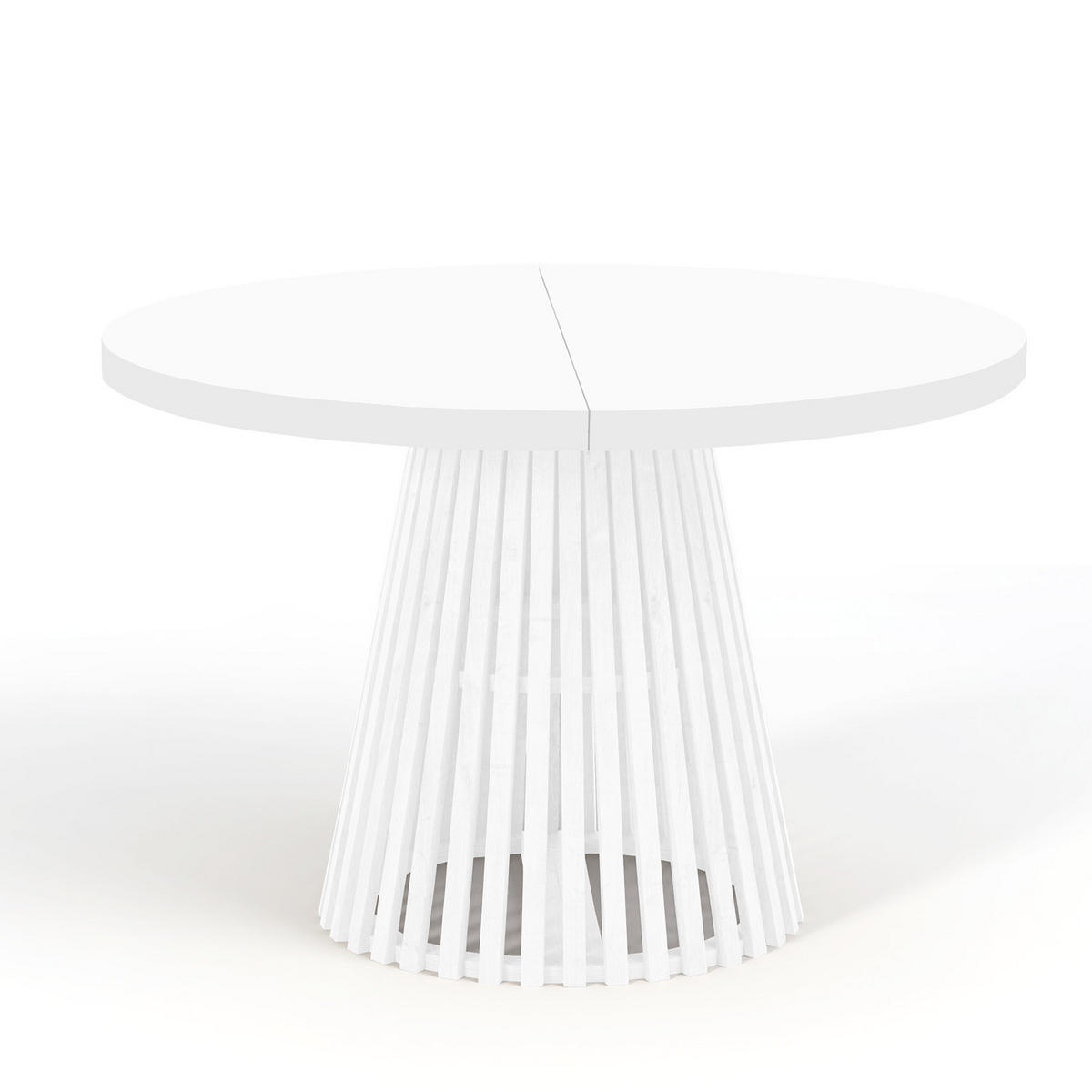 ESSTISCH runder ausziehbarer Tisch für Esszimmer DOVER 90 / 190 cm, Farbe: Weiß - Weiß, Holz (190/90/77cm) - Dekori_Interiors