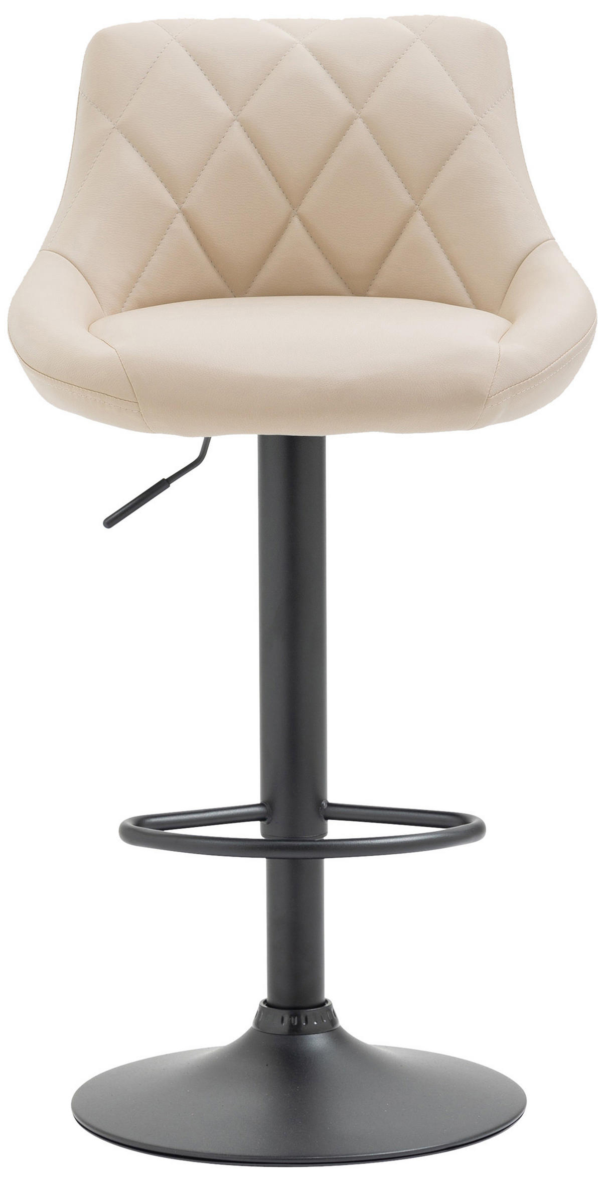 BARHOCKER Lederlook creme - Creme/Schwarz, Textil/Metall (46/83/49cm) - CLP