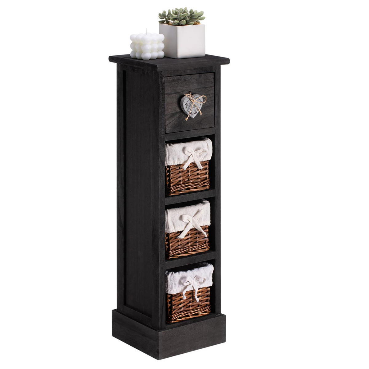 KOMMODE FLOWER - Schwarz, Holz (20/70/20cm) - CARO-Möbel
