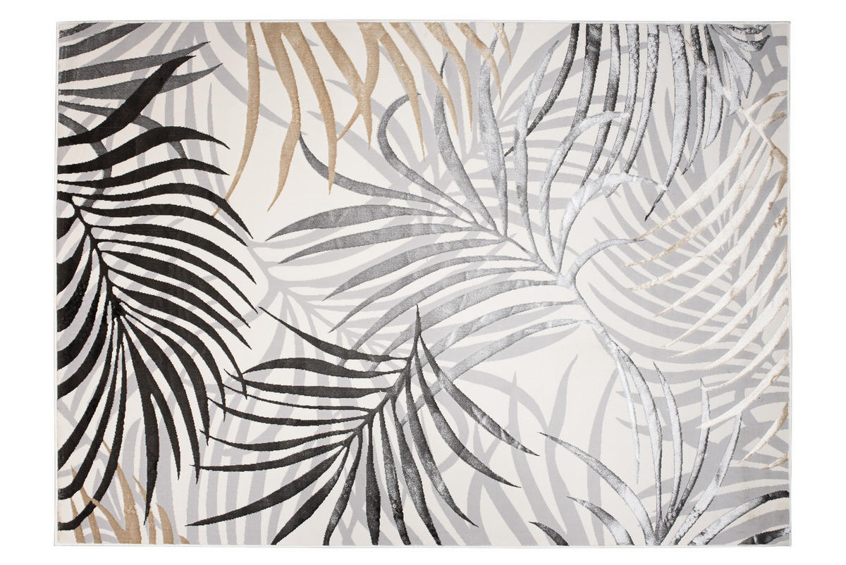 TEPPICH GOLDEN Creme Schwarz 120/170 cm - Schwarz, Kunststoff (120/170cm) - Tapiso