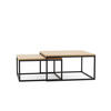 COUCHTISCH Dual Gold Craft Eiche / Schwarz (2er-Set) - Eiche Bianco/Schwarz, Holz/Holzwerkstoff (76/142/39cm) - Feldmann-Wohnen