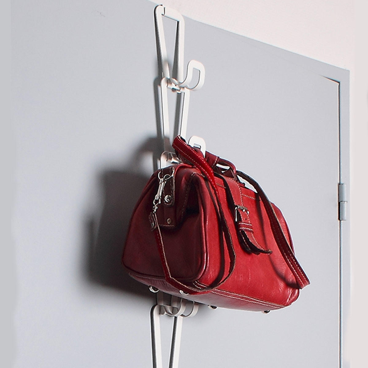 HANDTASCHENHALTER für die Tür - 7,5/4,2/84 cm - Weiß, Metall (4.2/84/7.5cm) - Calicosy