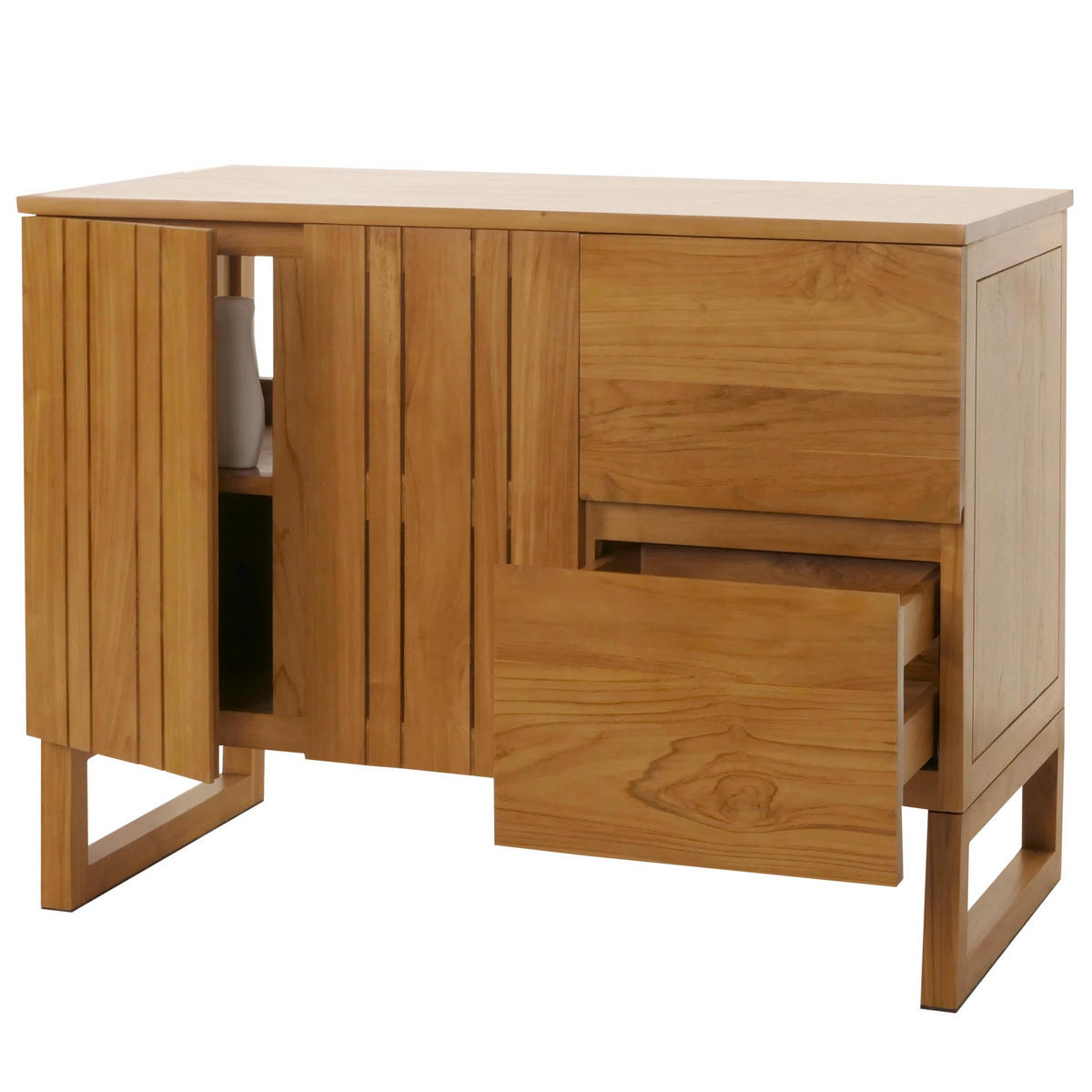 TEAK-WASCHBECKENUNTERSCHRANK Braun - Braun, Holz (106/82/56cm) - MCW