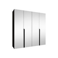 DREHTÜRENSCHRANK Mila III 200 - Schwarz, Holzwerkstoff/Kunststoff (200/202/52cm) - MIRJAN24