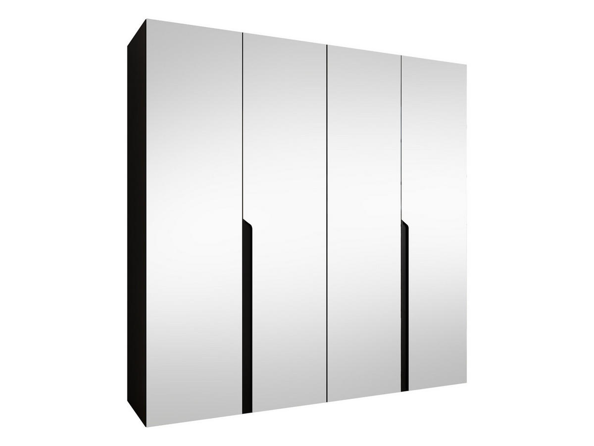 DREHTÜRENSCHRANK Mila III 200 - Schwarz, Holzwerkstoff/Kunststoff (200/202/52cm) - MIRJAN24