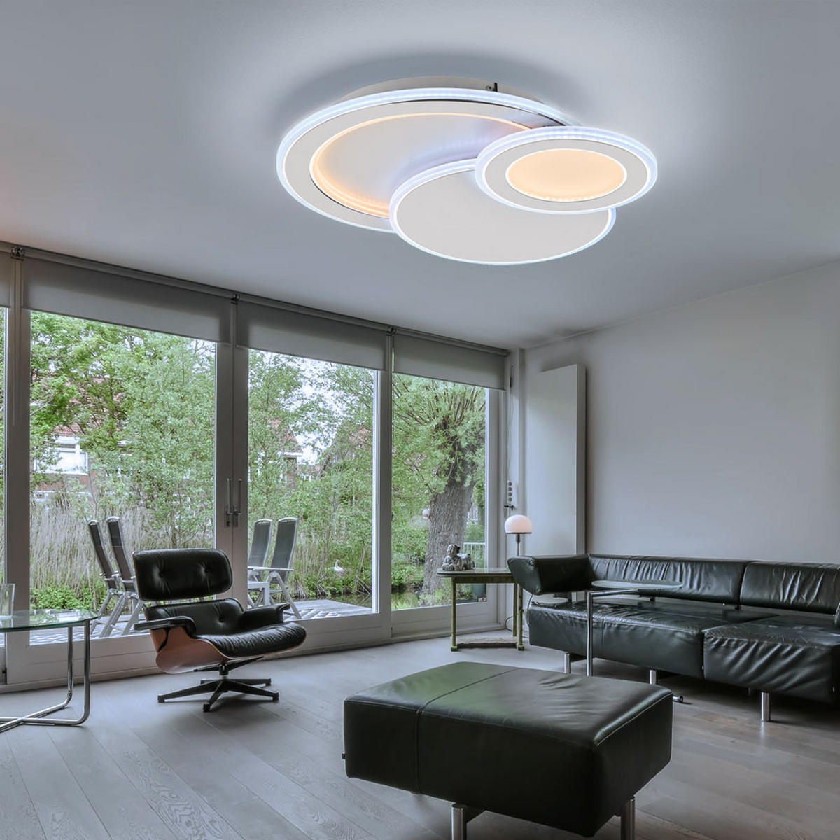 LED DECKENLEUCHTE Weiß Modern - Weiß, Metall (49/47/8cm) - Wofi