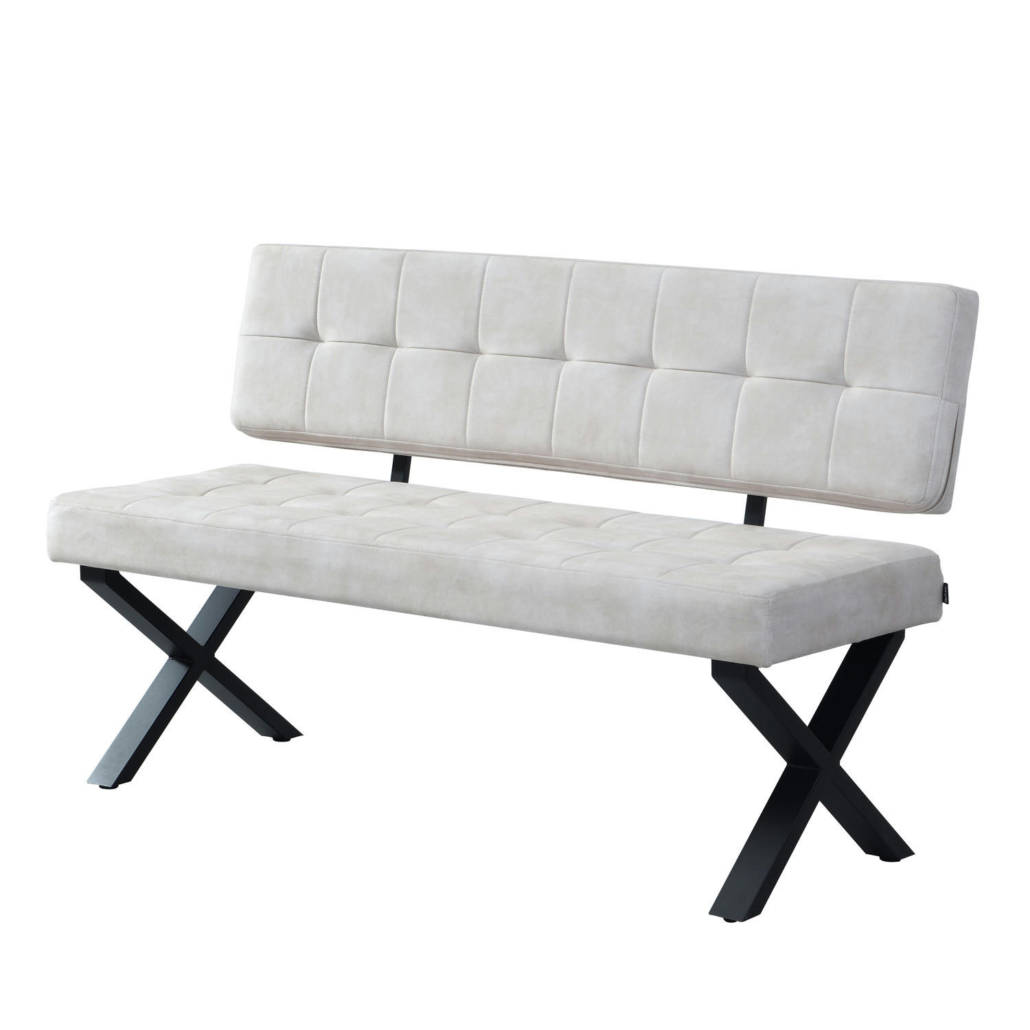 SITZBANK KAREN - Grau, Metall (140/48/56cm) - B&D Home