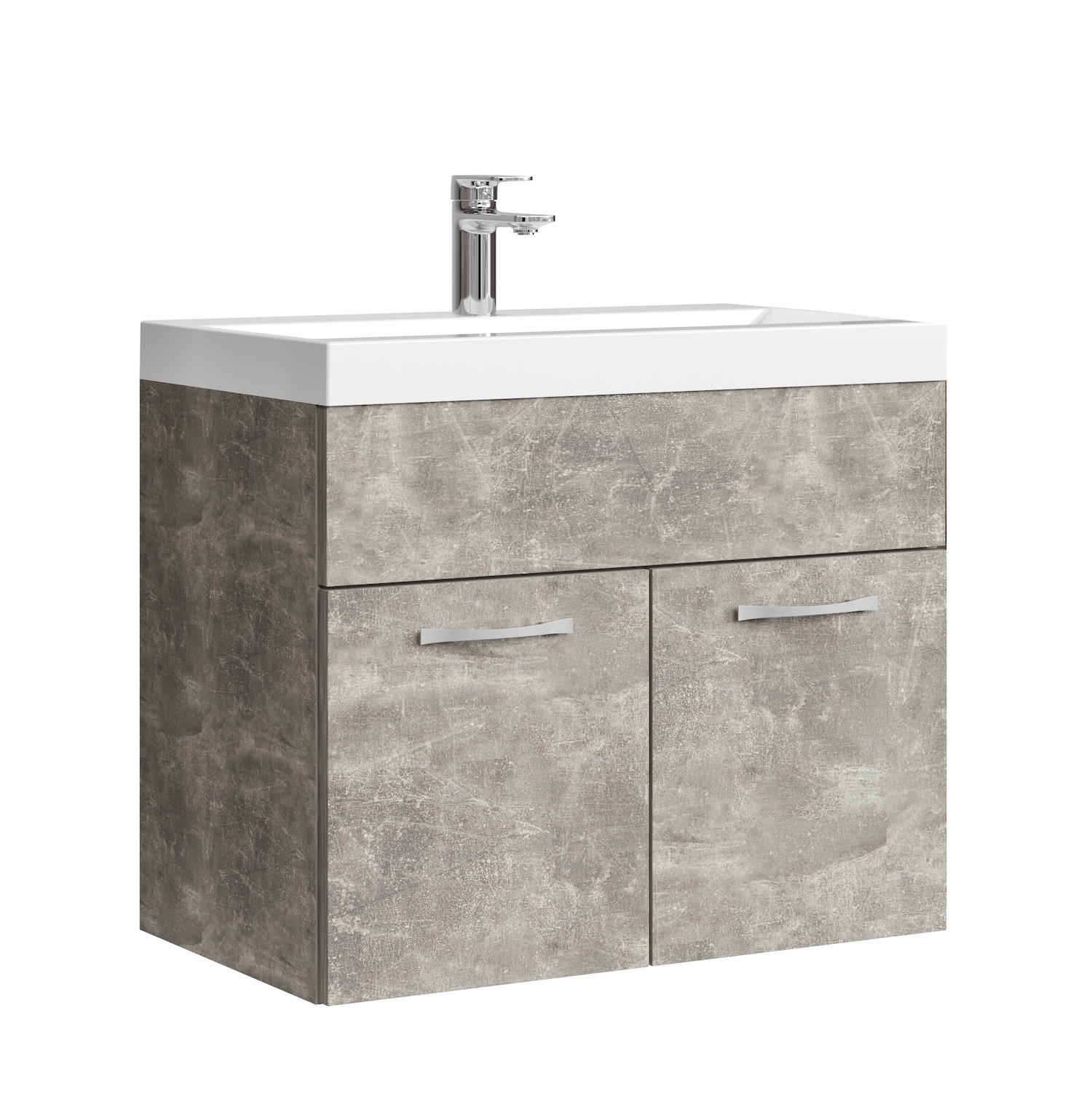 BADMÖBEL-SET Montreal 2 Teile Beton Grau - 60 x 35 x 51 cm - Grau, Holz (60/51/35cm) - Badplaats