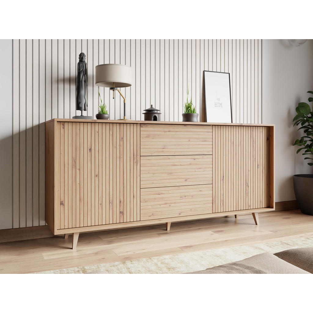 Thumbnail - Mirjan24 Kommode, Beige, Holzwerkstoff, Holz Optik, 3 Schubladen, 180x84x40 cm, Wohnzimmer, Kommoden & Sideboards, Kommo...