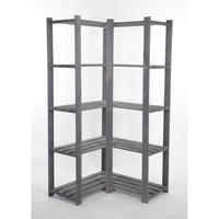 ECKREGAL PINEPEAK 170x85x38cm 5 Fachboden 1,2cm dickes Kiefernholz Grau - Grau, Holz (85/170/38cm) - PROREGAL