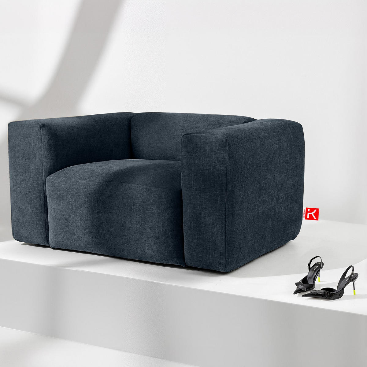 SESSEL BUFFO , Dunkelblau - Dunkelblau, Textil (130/73/96cm) - KONSIMO®