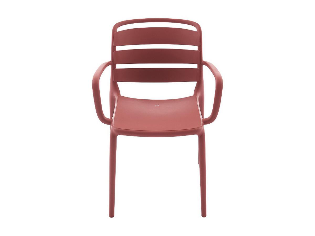 GARTENESSGRUPPE im Set - 4 -Sitzer - Polypropylen - terracotta, weiß - MOAH - Weiß, Kunststoff - Vente-Unique