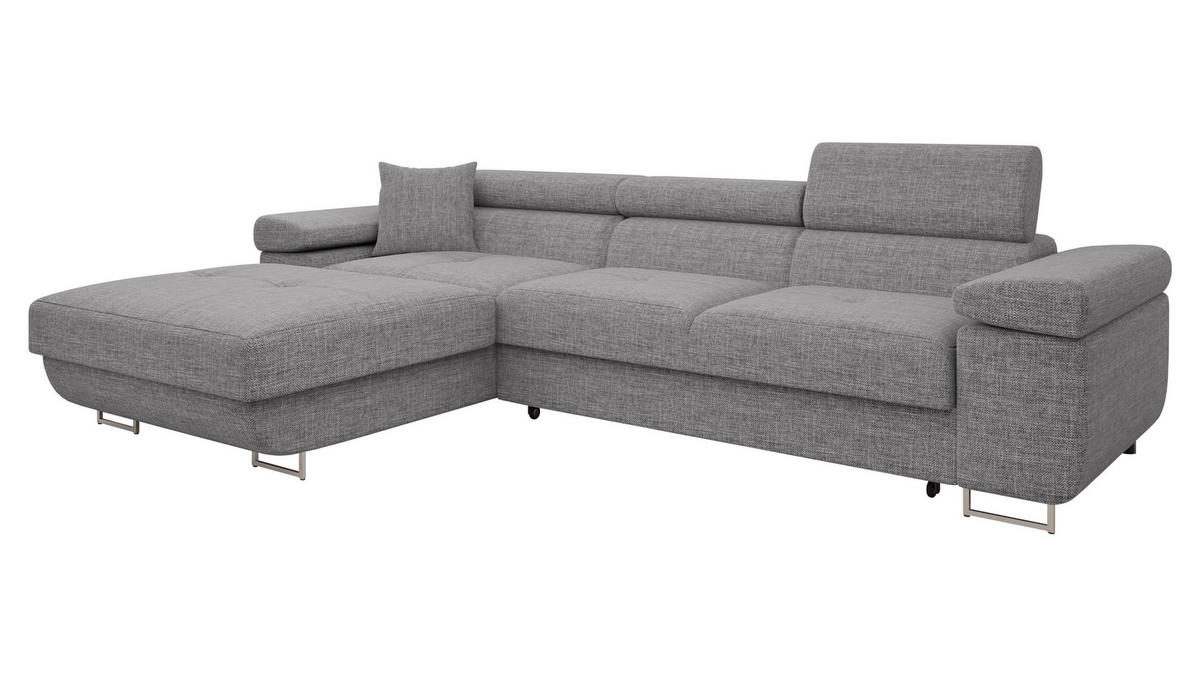 ECKSOFA Torezio Mini, Seite: Links - Grau, Holz/Textil (280/170cm) - MIRJAN24