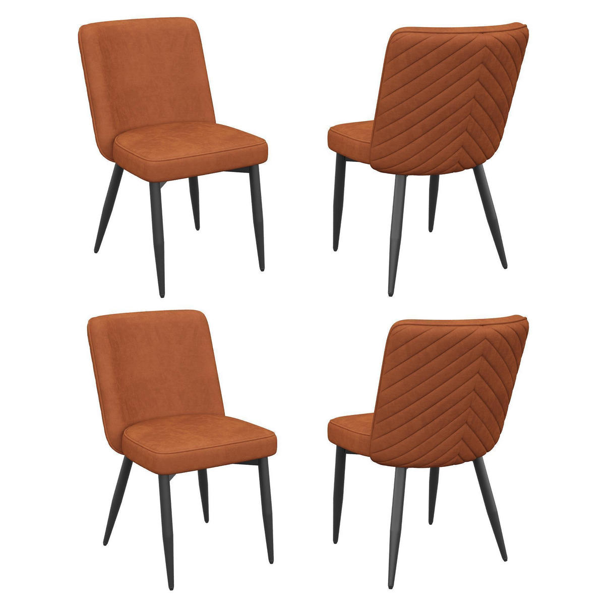 STOLICA ZA BLAGOVANJE 4 komada, baršun - boje hrđe, tekstil (48/85/63cm) - KOMHTOM