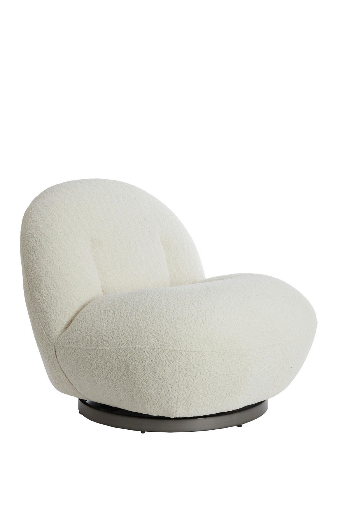 SESSEL Gumaca Weiß Ø90/72 cm - Weiß, Textil (77/72/90cm) - Light & Living