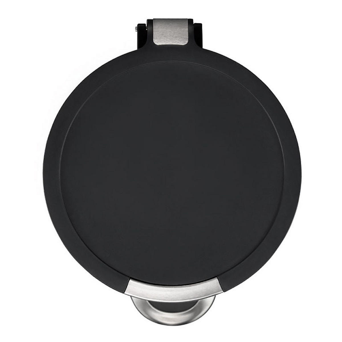 MÜLLEIMER Mit Kunststoffdeckel Mit Edelstahlakzenten 12 Liter Schwarz - Schwarz, Metall (25/40/32.5cm) - PROREGAL