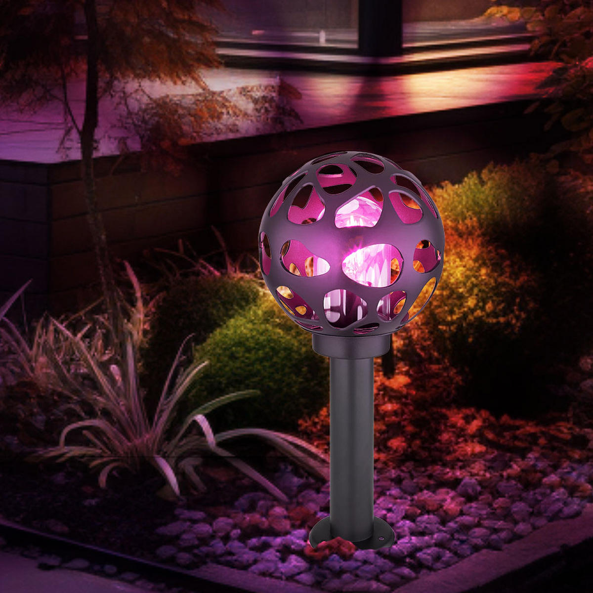 LED AUSSENLEUCHTE HILARIO Aluminium Anthrazit - Anthrazit, Metall (20/20/45cm) - Globo Lighting