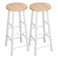 BARHOCKER DE-36156 2er Set im Bistro-Stil Helle Eiche - Eichefarben, Metall (30/71/30cm) - ComfortXL