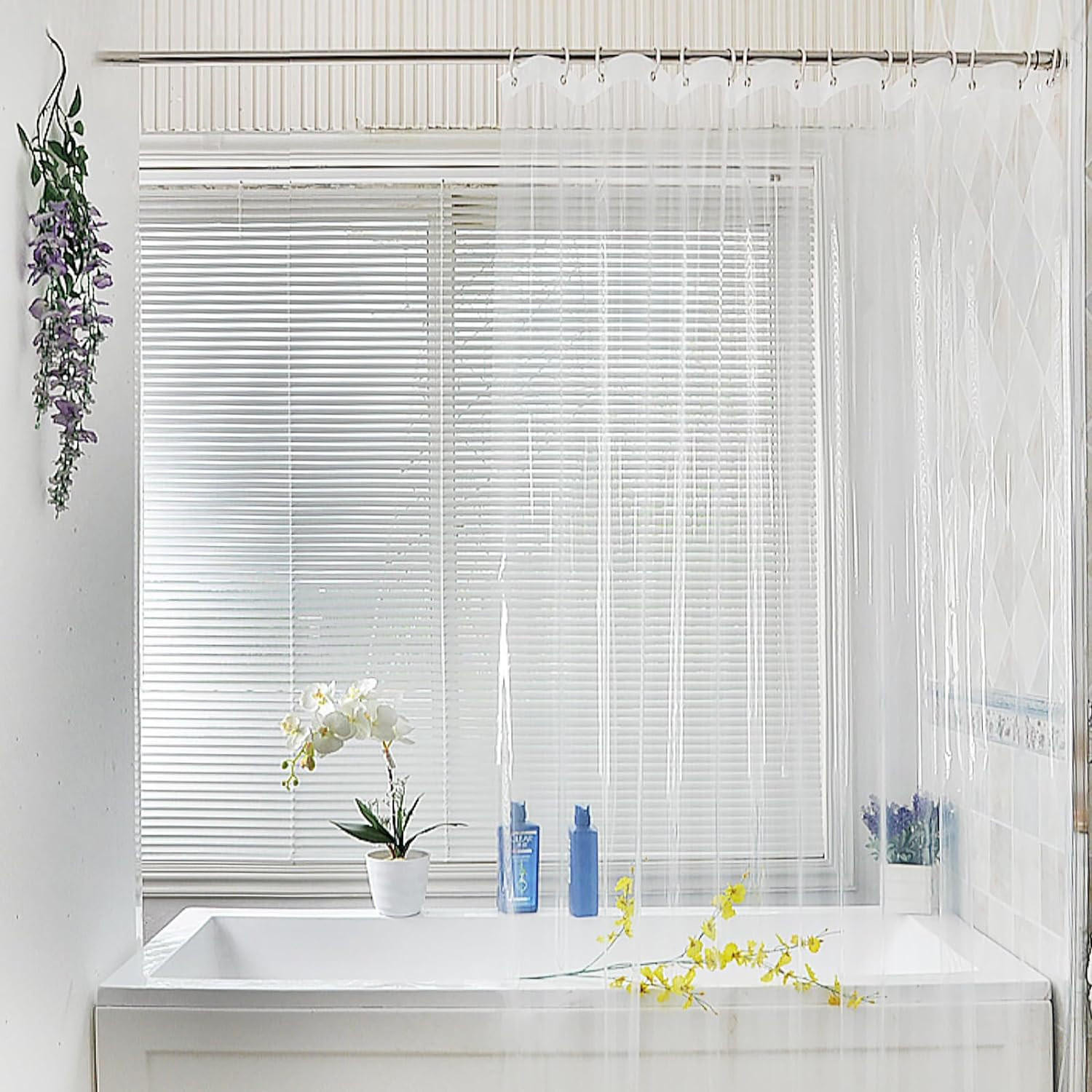 DUSCHVORHANG Ozean Polyester schimmelresistent wasserdicht mit Haken - Transparent, Kunststoff (180/180cm) - MCBOSON
