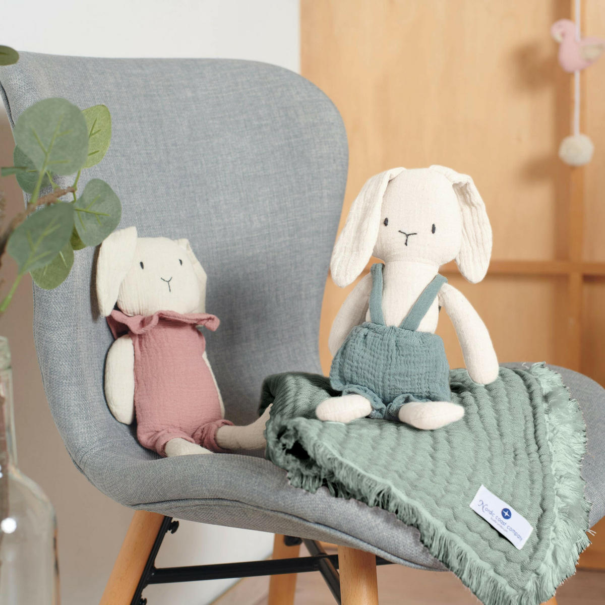 MUSSELINDECKE Mint Fransen - Mintgrün, Textil (80/80cm) - nordic coast company