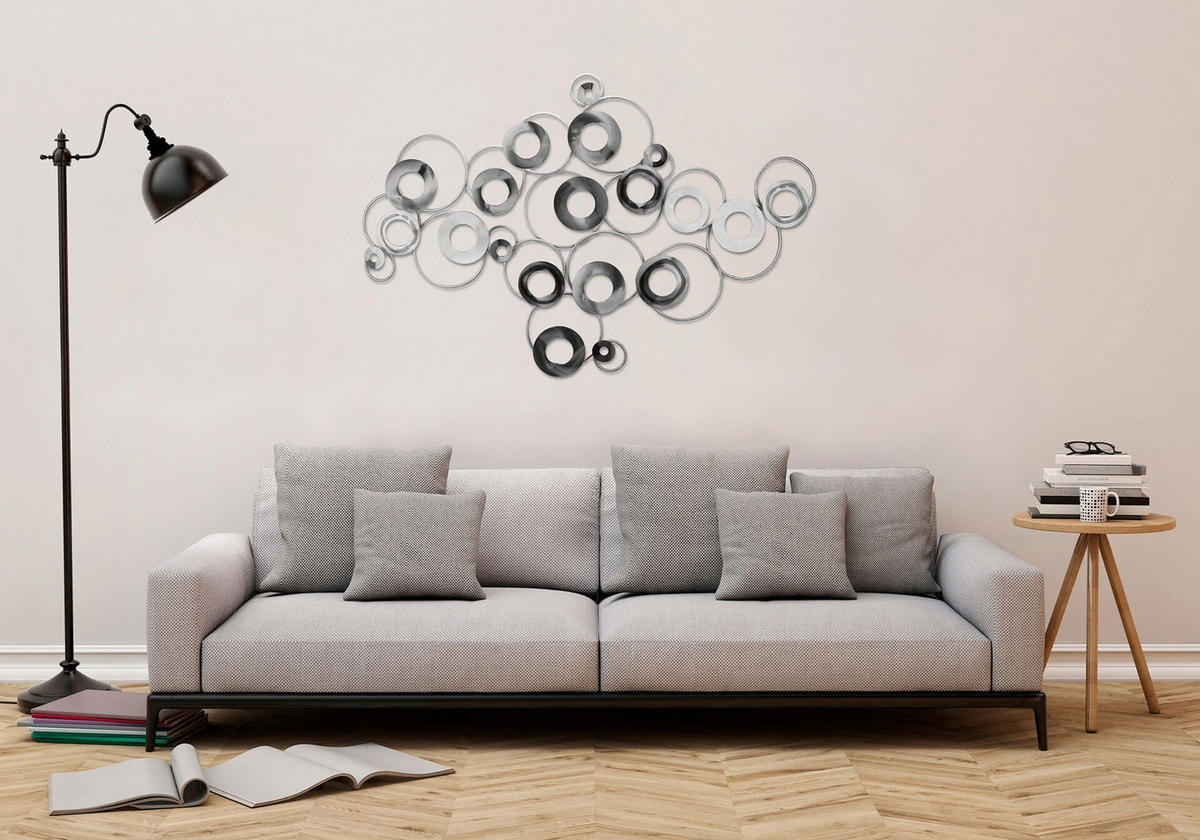 WANDDEKO Silber 129/84 cm - Silberfarben, Metall (3.3/84/4cm) - KUNSTLOFT