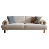 2-SITZER Sofa SADE, Creme - Creme, Leder/Holz (195/85/85cm) - Villa Möbel