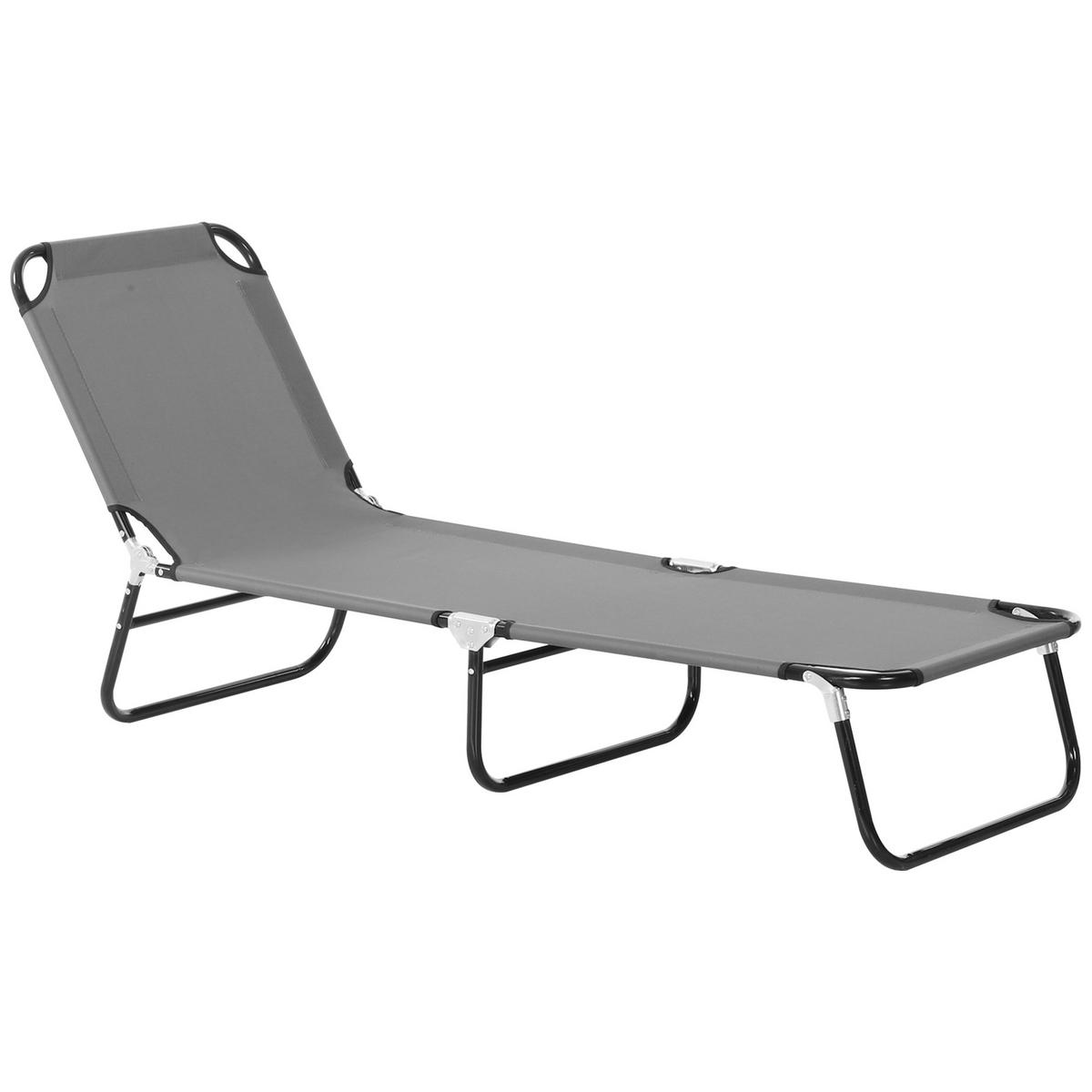 SONNENLIEGE, 5-fach verstellbare Rückenlehne, schnelltrocknend, Metallrahmen, 188 x 56 x 28 cm, Grau - Grau, Metall (188/28/56cm)