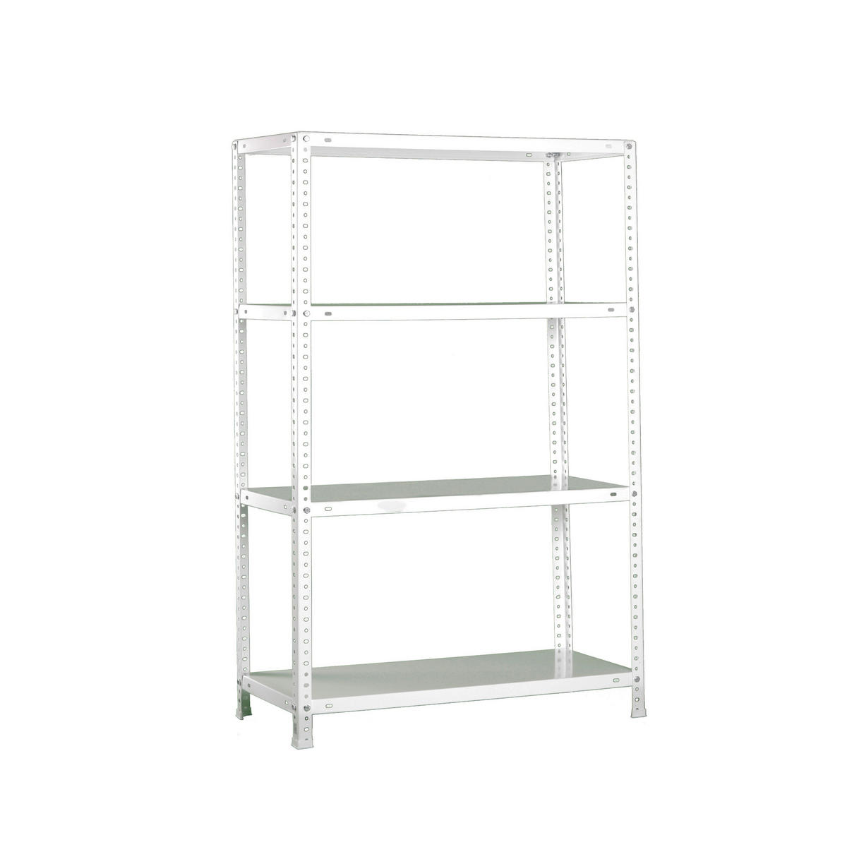 SCHRAUBREGAL PANDA MID | HxBxT 150x80x40cm | Fachlast 75kg | Weiß - Weiß, Metall (80/150/40cm) - PROREGAL