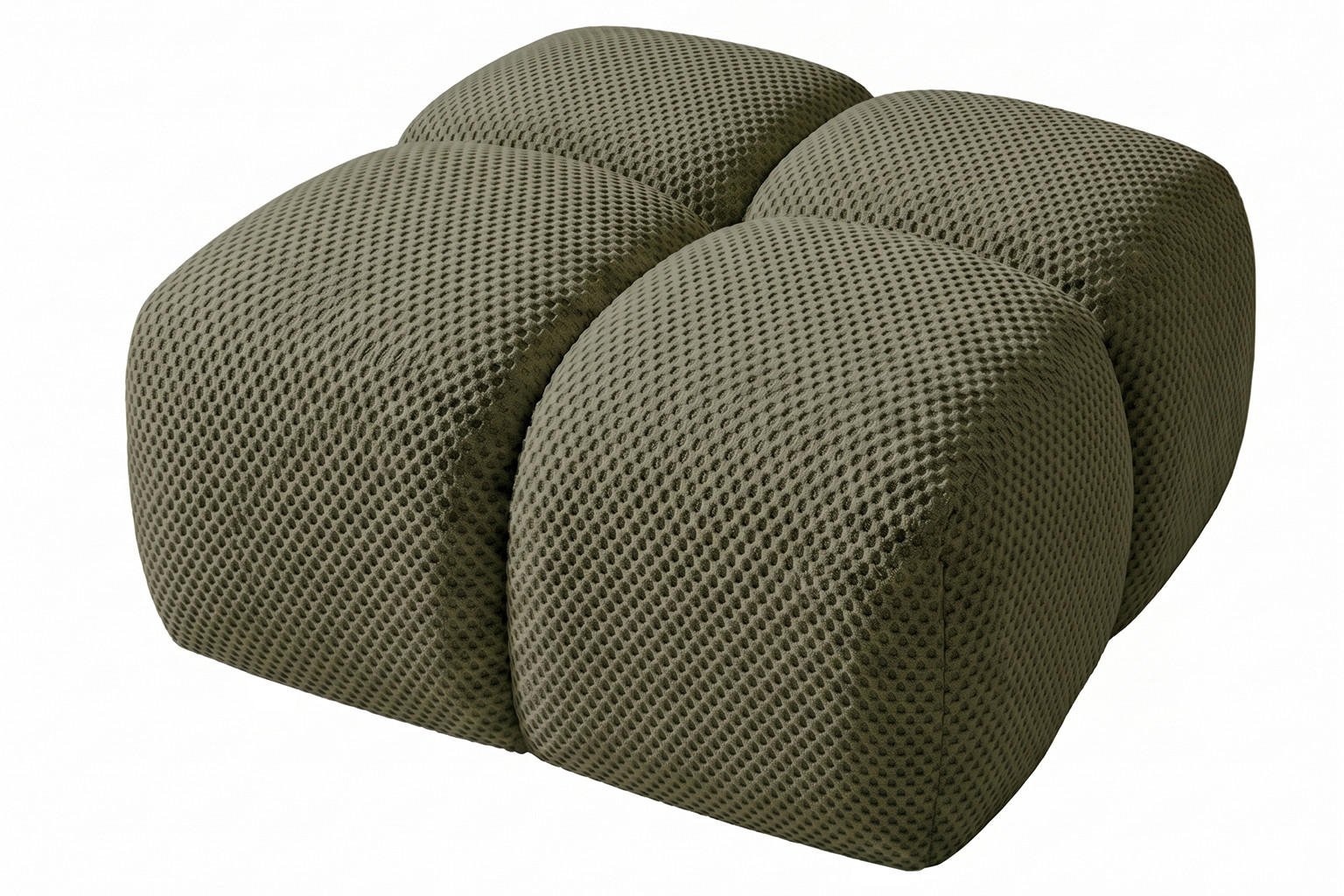 HOCKER, Pouf, Strukturierter Premiumstoff Sonic, Grün, Averro - Grün, Holz (88/42/88cm) - Kaiser Möbel