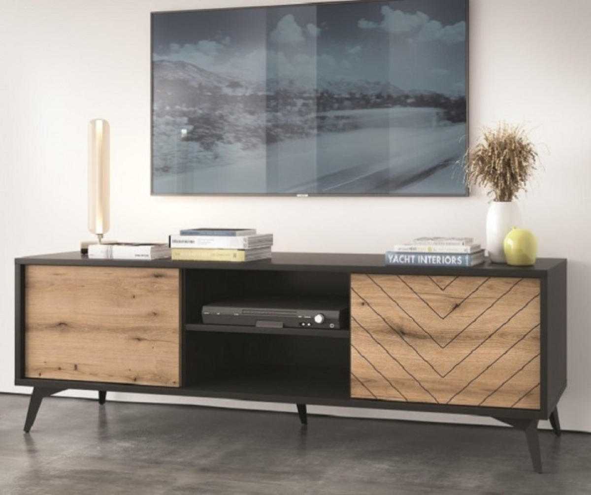 WOHNWAND Grau DIAMO Loftstil - Multicolor, Holzwerkstoff (315/178/39cm) - Sepro Meble