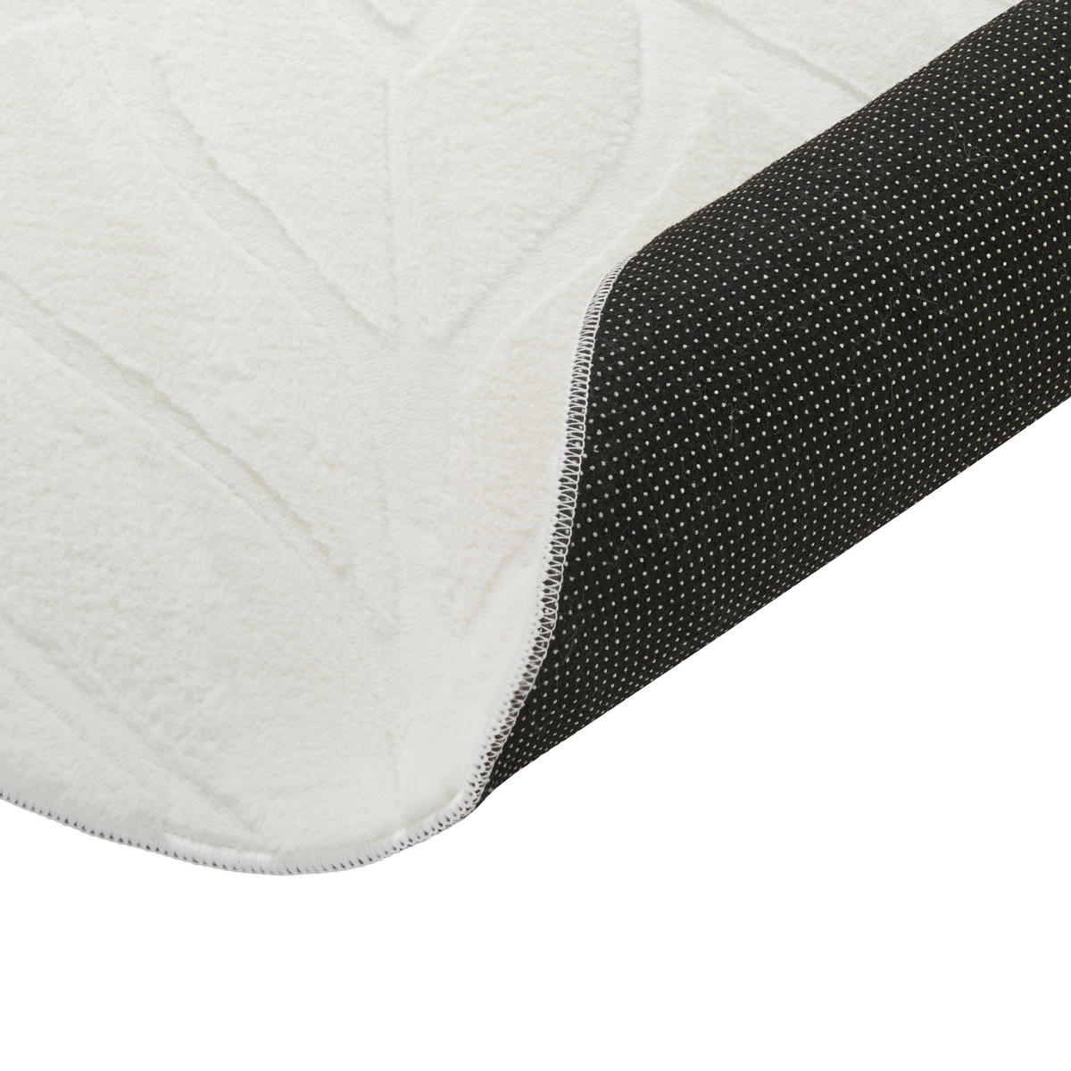 KOBEREC Z UMĚLÉ KOŽEŠINY Krémově bílý 160 cm Mitchell - bílá/krémová, plast (160/160cm) - Beliani