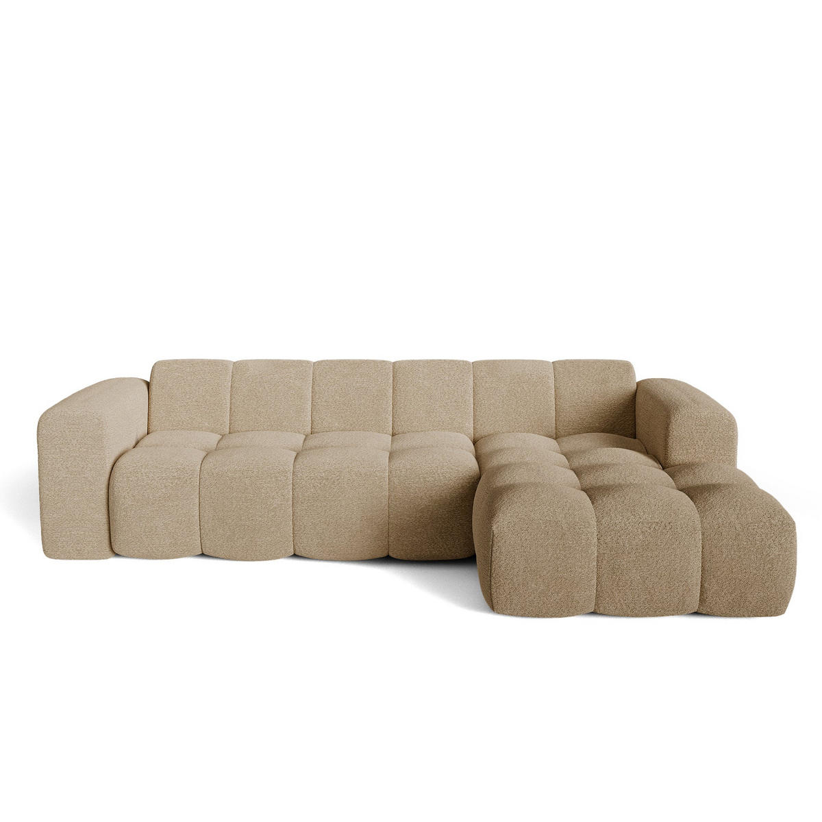 ECKSOFA rechtwinklig BLOOM Frottee Taupe 290cm - Taupe, Textil (290/164cm) - Premium Interiors