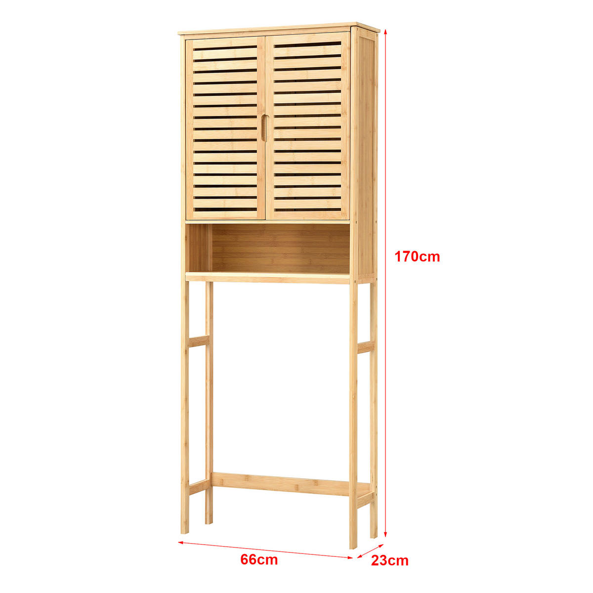 TOILETTENSCHRANK Geta - Naturfarben, Holz (66/170/23cm) - [en.casa]