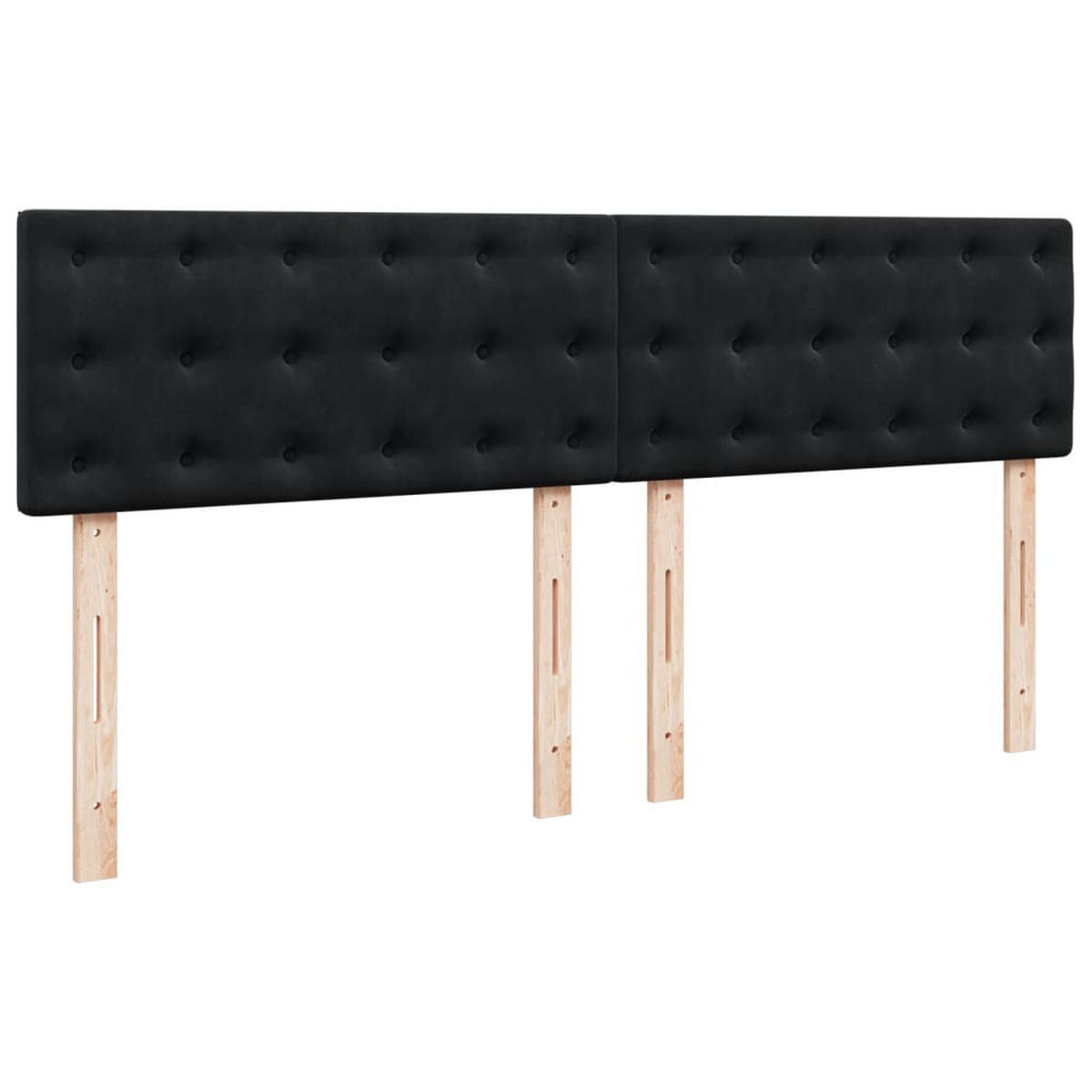 BOXSPRINGBETT 180/200 Cm Schwarz Samt - Schwarz, Textil (180/200cm) - vidaXL