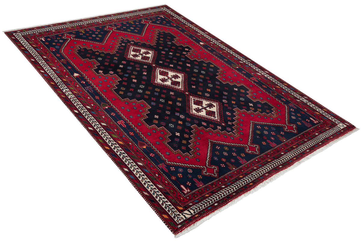ORIENTTEPPICH handgeknüpft Afshar Blau 226/164 cm Schurwolle - Blau, Textil (164/226cm) - Looma