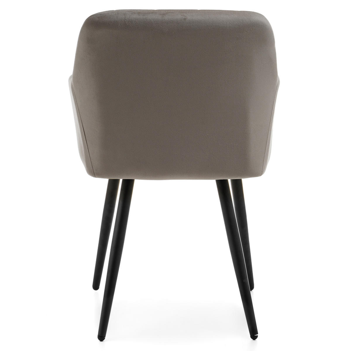 STUHL ORTE gepolstert mit Steppung - dunkelbeige - Samt Velours - Beige/Goldfarben, Textil/Metall (56/85/62cm) - NEW HOME